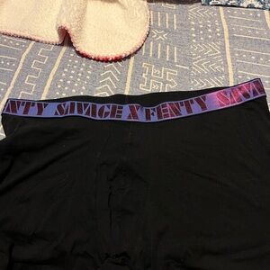 Savage X Fenty Men's Black Boxer Briefs with Blue Waistband